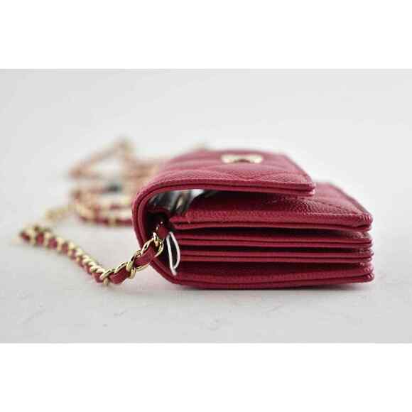 Chanel 21K Pink Caviar WOC Mini Wallet Chain Gold Charm Shoulder Crossbody Bag - Picture 5 of 8